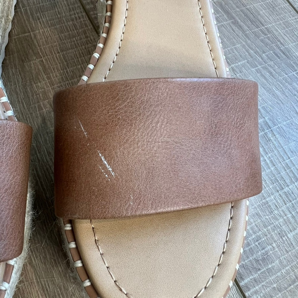 Soda Platform Wedge Sandals Cognac Brown Espadrille Ankle Strap Size‎ 9 - Picture 4 of 9